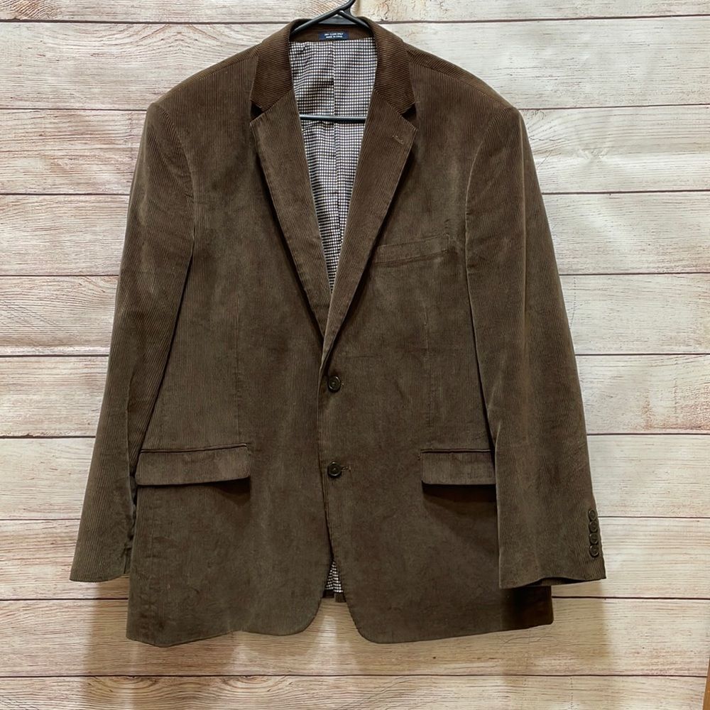 SADDLEBRED CORDUROY BLAZER IN CHOCOLATE BROWN